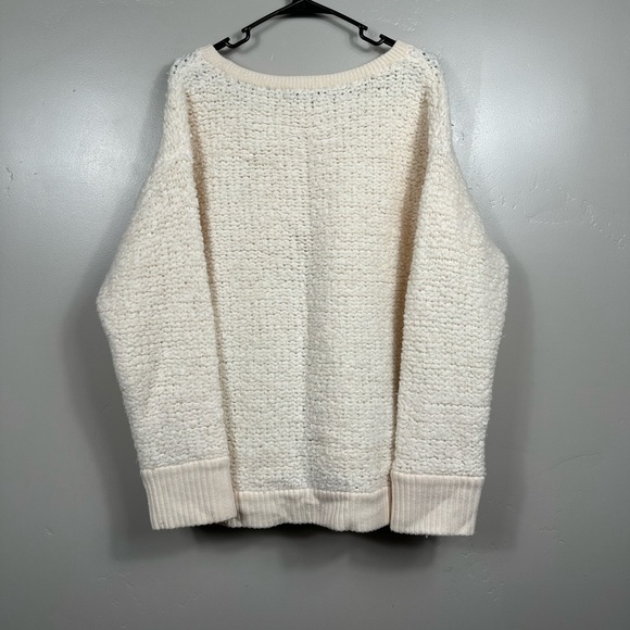 Rag & Bone Women’s Wool Sherpa Fleece Crewneck Sweater in Cream Size Large - Picture 2 of 8